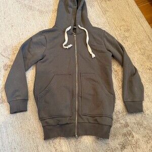 Dewberry Full Zip Hoodie Sweatshirt Mens Size S Gray Fleece Lined Casual